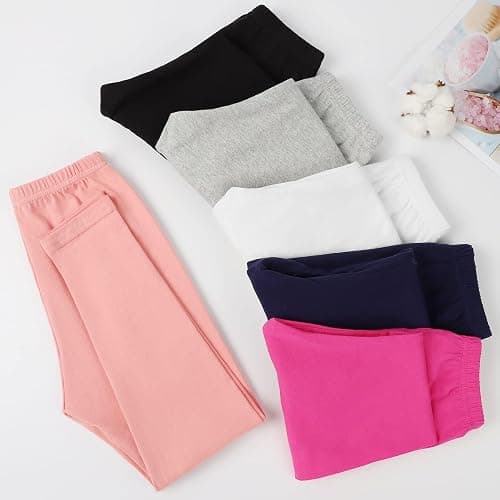 BOOPH Girls Leggings Full Length Stretchy Pants Cotton Kids Footless 2-14 Years thumbnail 6