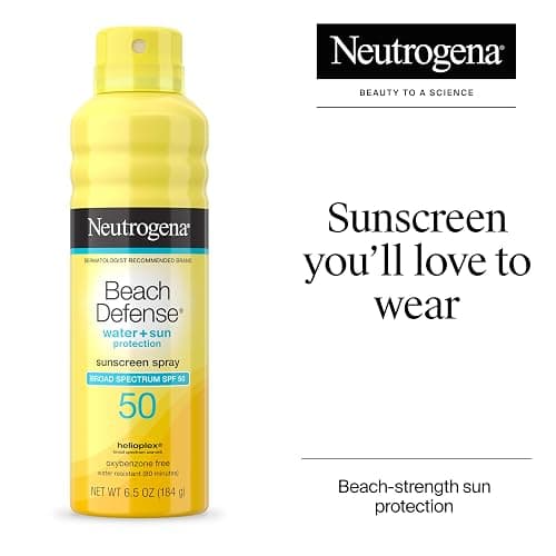 Neutrogena Beach Defense Sunscreen Spray SPF 50, Hawaii Reef Act 104 Compliant, Octinoxate & Oxybenzone Free, Broad Spectrum, Fast Absorbing & Lightweight, Face and Body Sunscreen, 6.5 Oz thumbnail 2