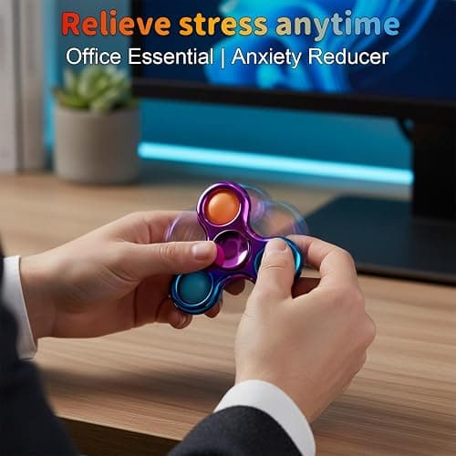 Figrol Fidget Toys 3 Pack,Pop Fidget Spinner for Kids & Adults Relieves Stress and Calm Down,Sensory Toys for Kids with Autism ADHD Toy thumbnail 3