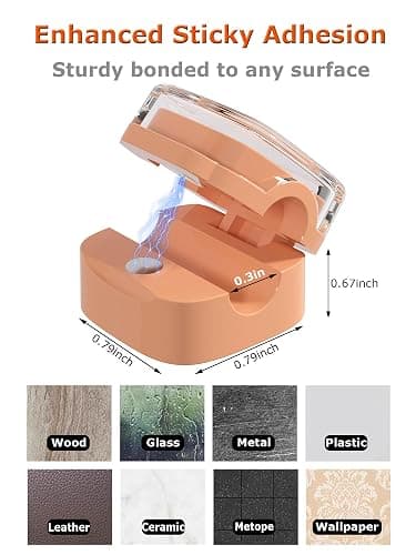 8-Pack Magnetic Cable Clips, Adjustable Cord Holder for Under Desk Cable Management, Adhesive Charger Wire Organizer Keeper for Home Office Desk Phone Car Wall Desktop Nightstand (Crystal Multicolor) - 8-Pack Crystal Multicolor thumbnail 4