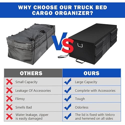 Mixsuper Truck Bed Organizer Fits Any Truck Size, Heavy Duty Truck Bed Storage With Straps For Groceries, Adjustable Trunk Organizer For Suv For Pickup, Convenient Accessories For Installation thumbnail 3