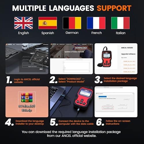 ANCEL VD500 OBD2 Scanner Diagnostic Tool for Volkswagen VW Audi Skoda Seat Diagnosis Check Engine Light EPB ABS SRS Code Reader Oil Throttle Position Adaption Brake Pad Reset thumbnail 7
