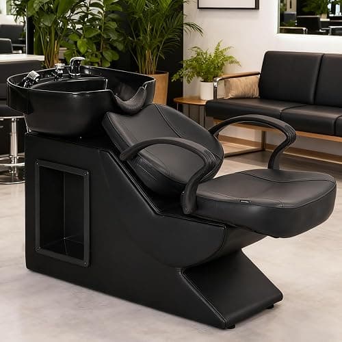 Seogwisam Shampoo Bowl and Chair Set for Salon, Backwash Barber Chair,ABS Plastic Shampoo Bowl Sink Unit w/Storage Box for Beauty Spa Barbershop thumbnail 8