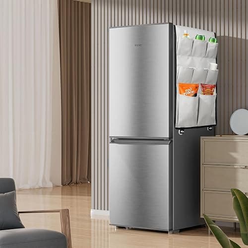 Forzacx Smart Mini Fridge Organizer with 12 Pockets, can be Hung on Majority Mini Fridge Top, Maximizing Your Storage Space, Perfectly Holds plates and More. Ideal for Offices or Dorms(Grey) thumbnail 2