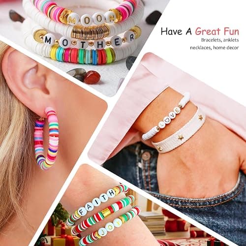 Redtwo 23000Pcs Clay Beads Friendship Bracelet Making Kit | 7 Boxes 144 Colors Beads Set for Friendship Jewelry Making Kit with Pendant Charms, Crafts Gifts for Girls Ages 6-12 Kids thumbnail 5