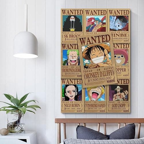 NRCKMIHRAE One Piece Wanted Poster Poster Decorative Painting Canvas Wall Posters And Art Picture Print Modern Family Bedroom Decor Posters 08x12inch(20x30cm) thumbnail 5