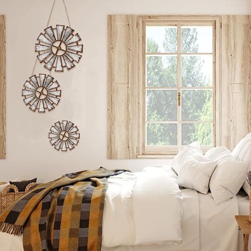 Yookeer 3 Pcs Wood Windmill Wall Decor Farmhouse Hanging Decoration Wooden Windmill Kitchen Decor Rustic Decor Living Room Sculpture Art for Bedroom Nursery Home Decor(Farmhouse) thumbnail 5