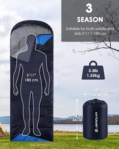 Sleeping Bags for Adults Backpacking Lightweight Waterproof- Cold Weather Sleeping Bag for Girls Boys Mens for Warm Camping Hiking Outdoor Travel Hunting with Compression Bags thumbnail 2
