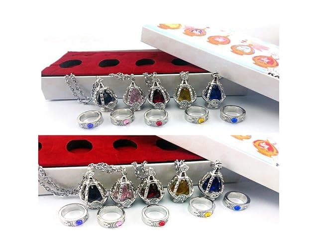 Anime Cosplay Puella Magi Madoka Magica Soul Core Gem 5 Necklace With 5 Tail Ring thumbnail 4