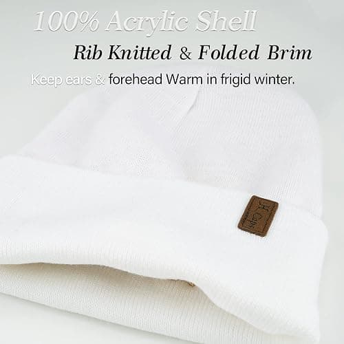 Womens Winter Warm Satin Lined Knit Beanie Hat Slouchy Skull Caps Silk Lining Ski Hats for Women Men thumbnail 3