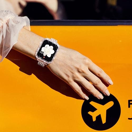 KADES Compatible for Bling Apple Watch Protective Case with Built-in Screen Protector for Apple Watch 41mm Series 9 Series 8 Series 7 (41mm, Clear) - Clear - 41mm (Series 9/8/7) thumbnail 6