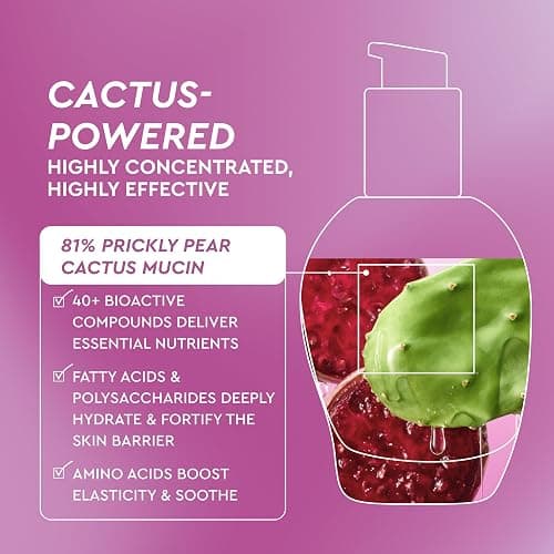 Glow Recipe Prickly Pear Peptide Mucin - Vegan "Snail" Mucin Face Serum to Hydrate & Repair Skin Barrier with Pore Refining Bio-Active Peptides & Deep Hydration - Glass Skin Korean Skincare (40ml) thumbnail 5