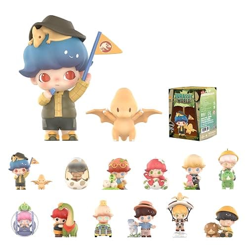 POP MART DIMOO Jurassic World Series Blind Box Figures, Random Design Action Figures Collectible Toys Home Decorations, Holiday Birthday Gifts for Girls and Boys, Single Box - Image 1