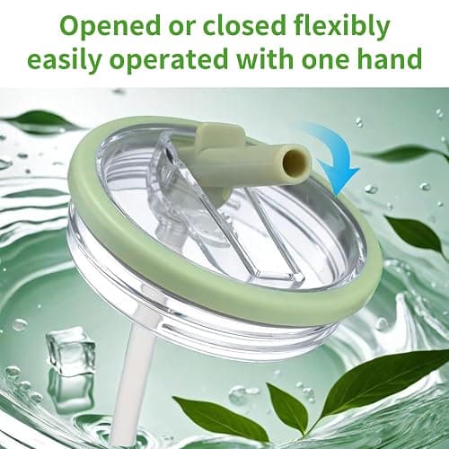 Aooiiysd 2 Pack 40 oz Tumbler Flip Straw Lid Replacement – Spill Proof & Splash Resistant Cover for Stanley Quencher – Reusable Accessories for Stanley 40 oz Cup (Blue) thumbnail 5