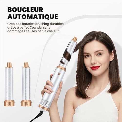 OKWRAP Airbrush 5 en 1 Air Styler 5 en 1 Air Brush Hair Styler Air Curler | Hair Styler avec Sèche Cheveux, Boucleur Automatique, Brushing Brosse Soufflante, Brosse Lissante pour Sécher, Boucler Lisser thumbnail 3