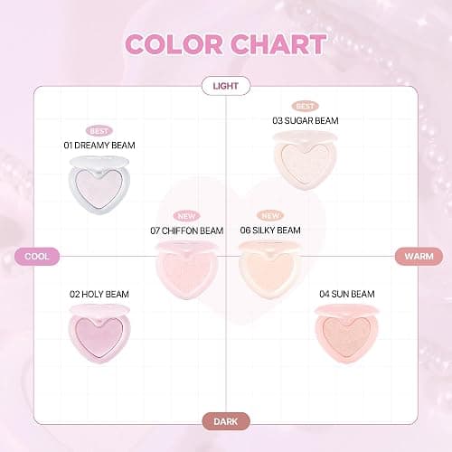 lilybyred Luv Beam Glow Veil | Korean Heart-Shaped Highlighter, Multi-Dimensional Glow, Luminous & Radiant Finish, Gel-Powder Formula, Buildable & Blendable, Long-Lasting, 0.11 oz (01 Dreamy Beam) thumbnail 6