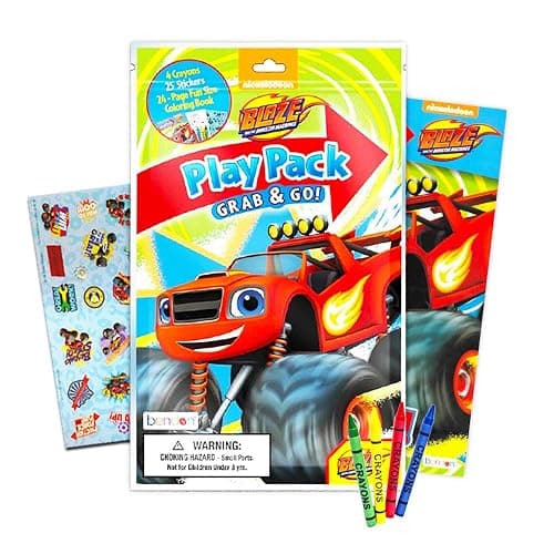 Blaze and The Monster Machines Coloring and Activity Book with Mini Cars Coloring Book with Stickers (Blaze Party Supplies) thumbnail 2