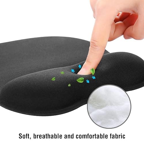 EooCoo Ergonomic Mouse Pad with Wrist Support, Mousepad with Memory Foam Wrist Rest and Non-Slip Base for Computer, Cafe, Home & Office, 9.64 x 8.26 in Office Desk Accessories thumbnail 4