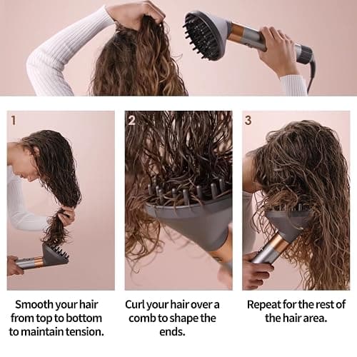 BVACUMHEAD Upgraded Diffuser Attachment for Dyson Airwrap Styler - Converts to Hair Dryer Diffuser Nozzle, 973365-01, Grey thumbnail 4