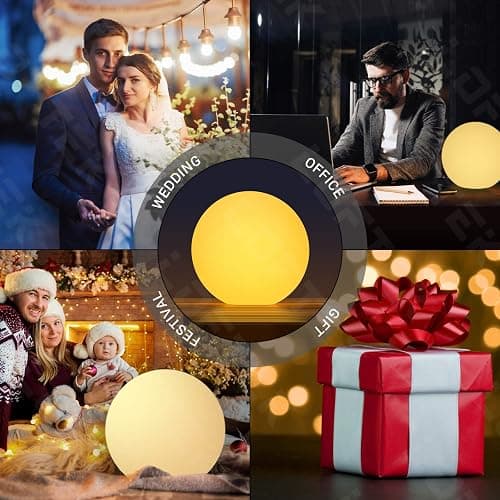 LOFTEK 6-inch LED Light Ball: Nursery Night Light with Remote Control, 16 RGB Color Changing & Dimming Rechargeable, Cordless Portable Floating Pool Lights for Kids or Decor thumbnail 3