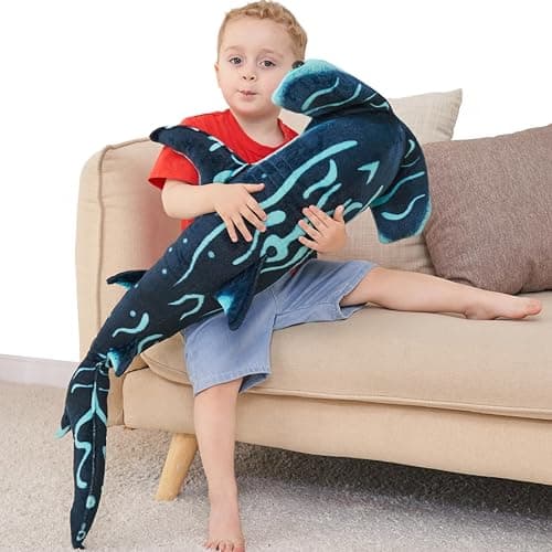 Beeyybuy 40 inch Hammerhead Shark Stuffed Animal - Giant Shark Plush Toy - Image 1
