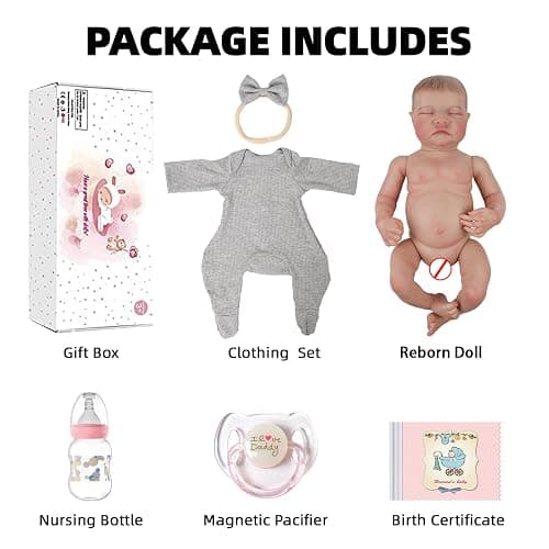 SCOM Realistic Reborn Baby Dolls - 18 Inch Real Life Baby Girl, Lifelike Newborn Weighted Doll with Full Body Soft Vinyl for Kids Age 3 4 5 6+ Gift thumbnail 5