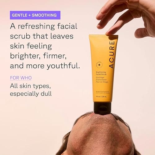 Acure Brightening Facial Scrub - Exfoliating Face Wash, Gentle Daily Scrubber & Exfoliator for Women & Men for Radiant Skin, Cleansing Wash with Sea Kelp & French Green Clay - 4 fl oz thumbnail 4