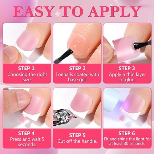 AddFavor Toe Nail Press ons - 150pcs Press on Toenails for Women, French Tip Toe Press on Nails Fake Toe Nail Tips Square Fake Toenails in 15 Sizes Full Cover Acrylic Toenail with Adhesive Tabs thumbnail 8