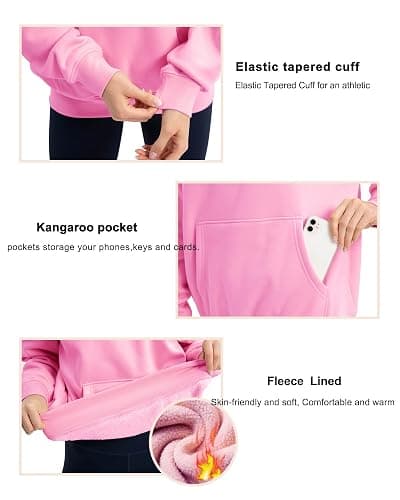 THE GYM PEOPLE Women's Oversized Hoodie Loose fit Soft Fleece Pullover Hooded Sweatshirt With Pockets thumbnail 5