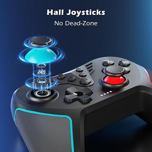 LATEC Controller for Switch, Wireless Controller for Switch OLED/Switch Lite with Hall Joystick, Programmable Buttons, 6-Axis Gyro, Double Shock and Turbo Function thumbnail 3