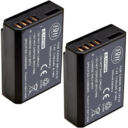 BM Premium 2-Pack of LP-E10 Batteries for Canon EOS Rebel T3, T5, T6, T7, T100, Kiss X50, Kiss X70, EOS 1100D, EOS 1200D, EOS 1300D, EOS 2000D, EOS 4000D Digital Camera - Image 1