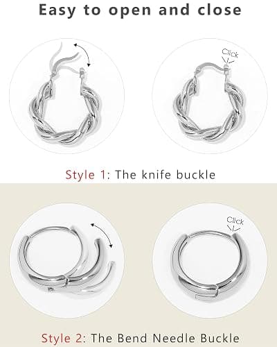Adoyi 9 Pairs Gold Hoop Earrings Set for Womens Twisted Huggie Hoops Earrings 14K 18K Gold Plated for Girls Valentines Mother's Day Birthday Gifts Lightweight thumbnail 8