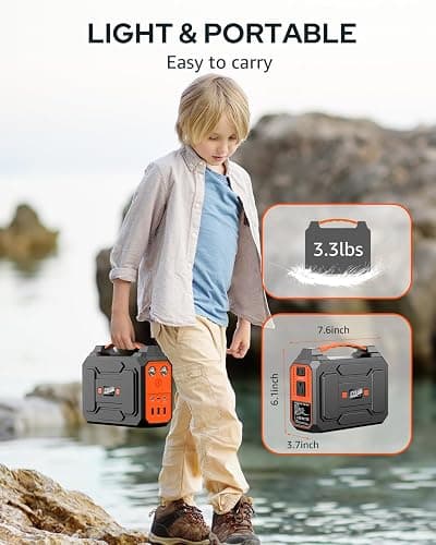 Solar Powered Generator 200W Peak/100W Rated, Portable Solar Generator Power Station with Solar Panels 40W Included, 146Wh Solar Power Bank with AC Outlet 110V for Home Use Camping Outdoor Adventure thumbnail 5