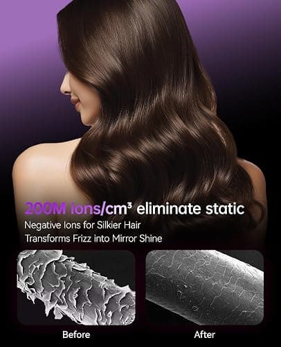 Hair Dryer with Diffuser, CONFU Ionic Blow Dryer 1600W, Portable Lightweight Fast Drying Negative Ion Hairdryer, 3 Heat Settings with Diffuser and Concentrator Nozzle for Home & Travel thumbnail 4