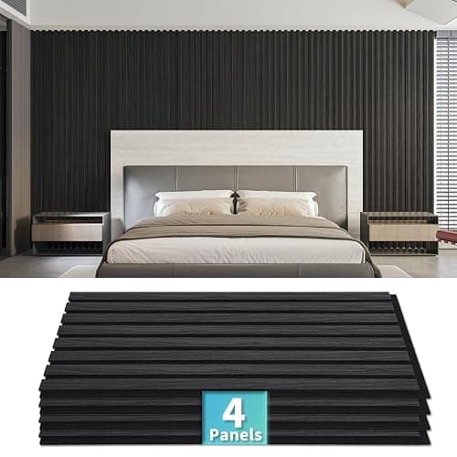 Art3d 4-Pack Acoustic Wood Slat Wall Panels for Interior Decor, 3D Fluted Sound Absorbing Wood Paneling for Accent Wall Ceiling Kitchen Living Room Bedroom Office, 23.6 x 11.8 inch Grey Oak thumbnail 2