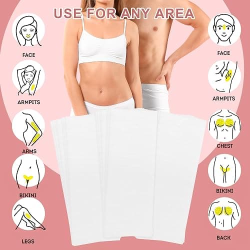 600-Count Non Woven Wax Strips, 2 Size Body and Facial Epilating Wax Strips Paper for Hair Removal, Beauty Waxing Strips for Leg Face Chest Back and Bikini thumbnail 6