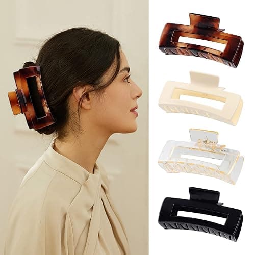 laxizar Claw Clip Hair Clip 8 Pack 4.3 Ihch Rectangular Hair Clips for Women Girls Large Hair Jaw Clips Hair Clamps thumbnail 7