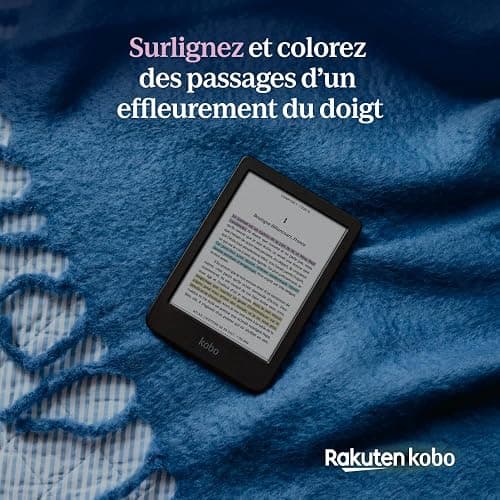 Kobo Clara Colour | Liseuse eBook Couleur | Écran Couleur E Ink Kaleido™ 3 sans Reflets de 6" | Option Mode Sombre | Étanche | Livres Audio | 16 Go de Stockage | Noir thumbnail 3