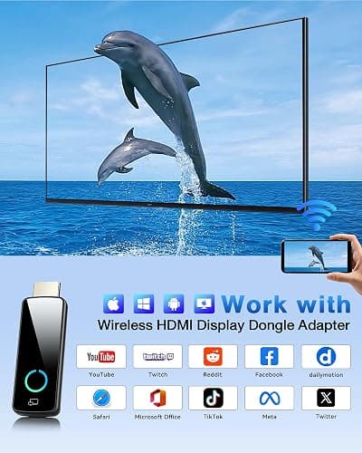 2025 Upgrade Tongtion Wireless Display Dongle Adapter, Portable Transmitter 4K HDMI Streaming, AirPlay/Miracast, 5GHz WiFi | Plug & Play for Smartphone/PC/TV/Projector(Focus) thumbnail 6