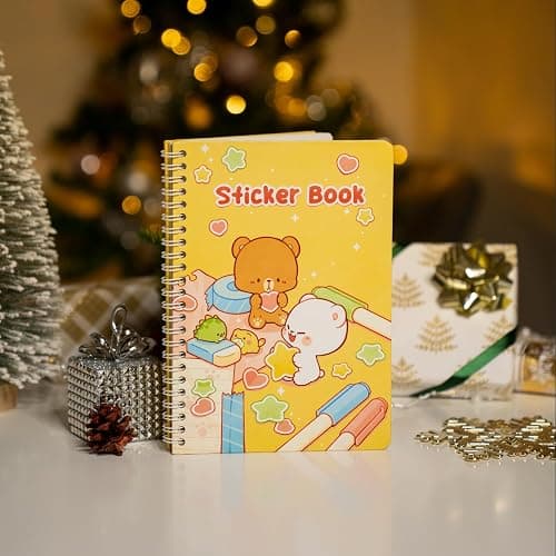 Happy Memories Sticker Collecting Book 100 Pages Authentic Milk Mocha Bear Merchandise Hardcover Album Waxed Paper for Collectors Kids Stickers Holder Storage Organizer Blank Release Sheets Cute thumbnail 7