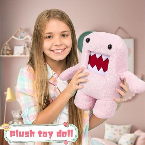11.8" Domo Monster Plush, Funny Stuffed Figure Throw Pillows for Home Decor for Anime Fans (Brown) thumbnail 2
