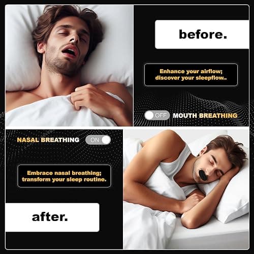 The Sleep Kit by sleepflow - (30 Nights) Nasal Strips and Mouth Tape for Sleeping | Anti-Snoring Aid for Improved Airflow, Sleep Tape, Hypoallergenic Adhesion (30 Mouth Tape & 30 Nose Strips) thumbnail 4