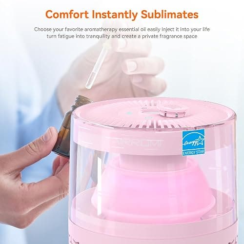 AIRROMI Pet Air Purifier for Home & Bedroom, HEPA Activated Carbon Filter, Removes Pet Dander & Odor, Allergies, Smoke, Hair, Night Light, Fragrance Sponge, Up to 658 ft², A2002 Pink thumbnail 6
