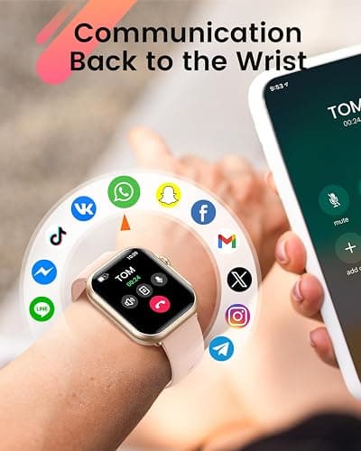 Smart Watch for Women Men Fitness: Smart Watch for iPhone&Android Bluetooth Call with SpO2 Sleep Heart Rate Monitor,IP68,Fitness Tracker with 120+Sport,Reloj Inteligente 30 Day+Battery Life, 2 Bands thumbnail 4