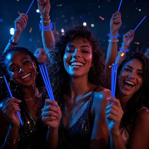 50 Pcs 8" Blue Glow Sticks, Glow Necklaces and Bracelets Set with Connectors – Bright Neon Glow in The Dark Party Favors for Birthday Christmas New Year Halloween 4th of July Wedding Carnival thumbnail 2