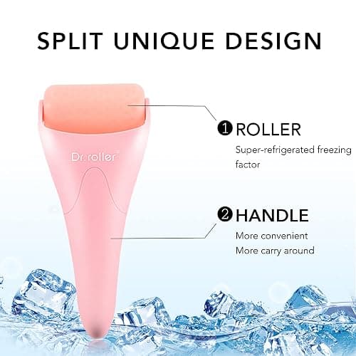Dr.roller Ice Roller for Face and Eyes Silicone Massager, Ice Face Roller, Face Ice Rollers for Women Skin Care Tool for Reduce Puffiness Migraine Pain Relief and Minor Injury (Pink) thumbnail 2