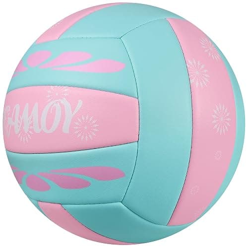 JCAMOY Volleyball Size 5 - Premium PU Leather, Ultra-Durable Soft to The Touch for Youth, Adults, Ideal for Indoor, Outdoor, Beach Sports Training (Pink Blue) thumbnail 3