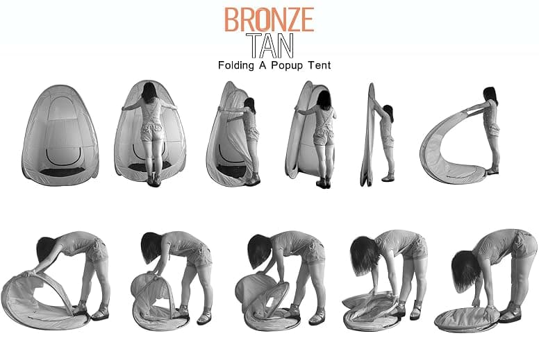 Bronze Tan Spray Tan Tent Pop Up for Spray Tan Professional - Waterproof Spray Tan Booth with FREE Portable Spray Tent Carrying Case - Self Tanning Booth - Black thumbnail 7