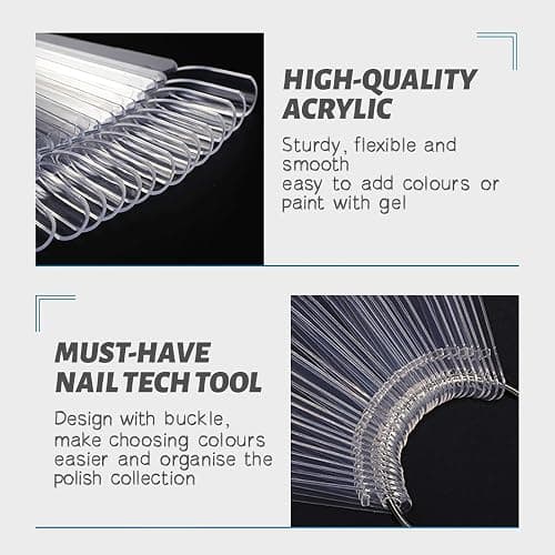 50-Piece Nail Swatches Sticks Transparent, Professional Nail Colour Display Stick, Nail Samples Stick with Metal Buckle, Detachable Practice Nails Stick for Beginner, Nails Display for Salon thumbnail 5