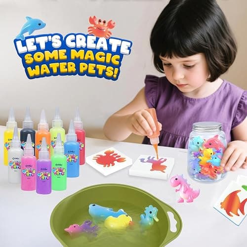 Magic Water Elf Toy Craft Kits for Kids, DIY Your Own Aqua Fairy Water Pets & Squishy Maker Toys with 10 Magic Gels and 8 Molds, Art Supplies Arts and Crafts for Kids Boys and Girls Ages 4-8 6-8 thumbnail 4